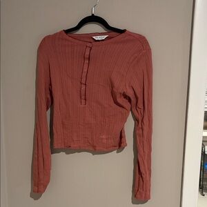 Miss Selfridge Terracotta Long Sleeve Top